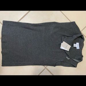 Charcoal Sleeveless Shirt with Zipper